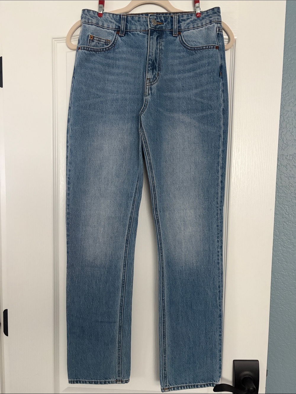 H&M Women's Straight Leg Blue Jeans
